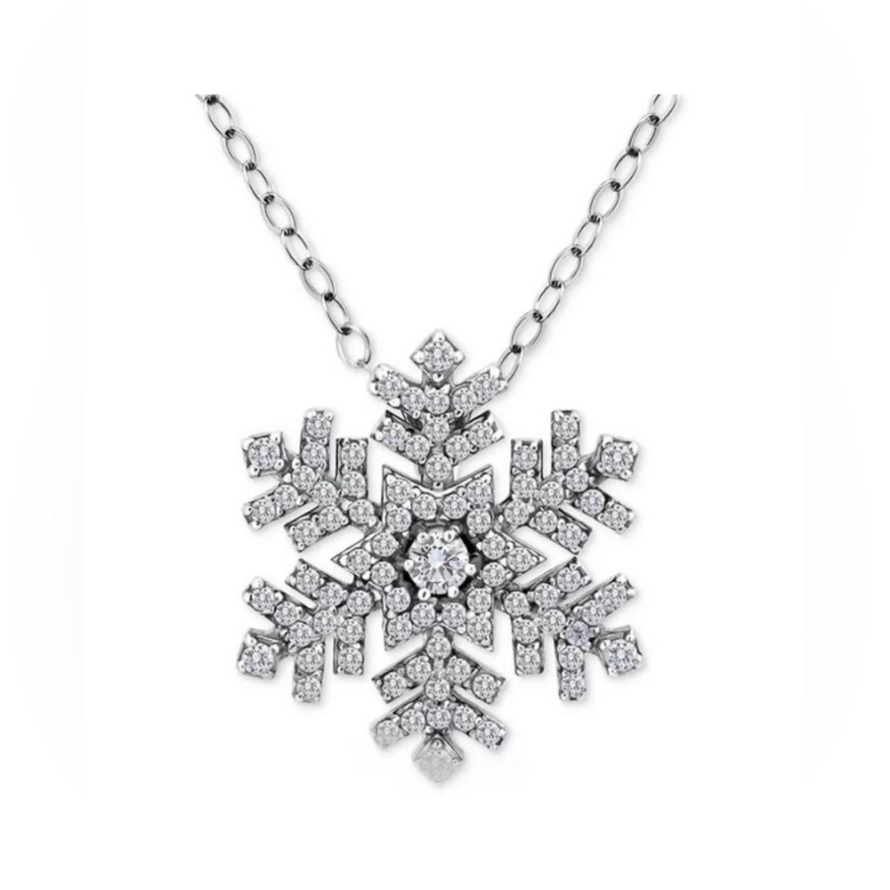 Giani Bernini Cubic Zirconia Snowflake Pendant Necklace in Sterling Silver